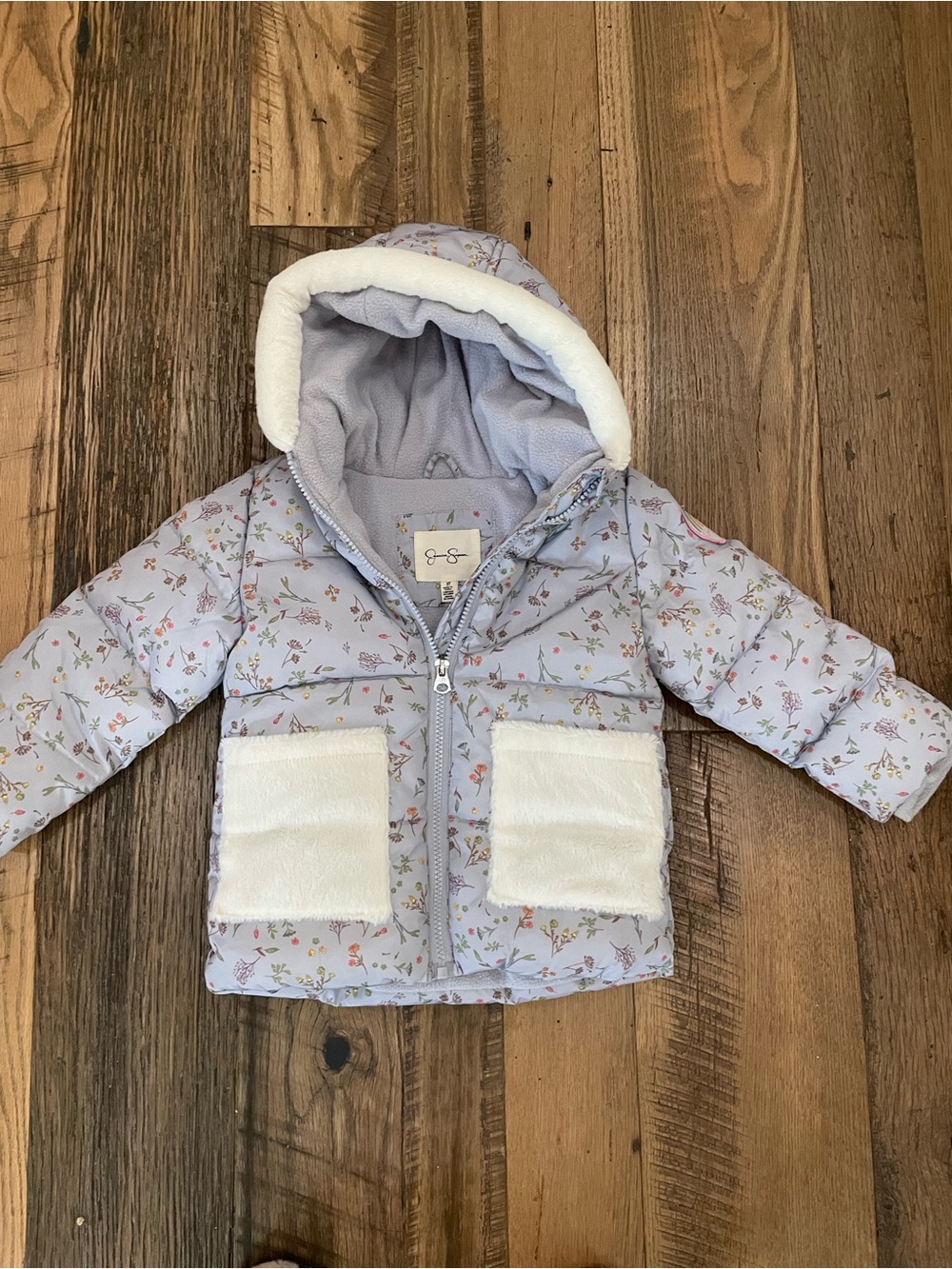 NWOT Jessica Simpson floral winter coat girl 3T